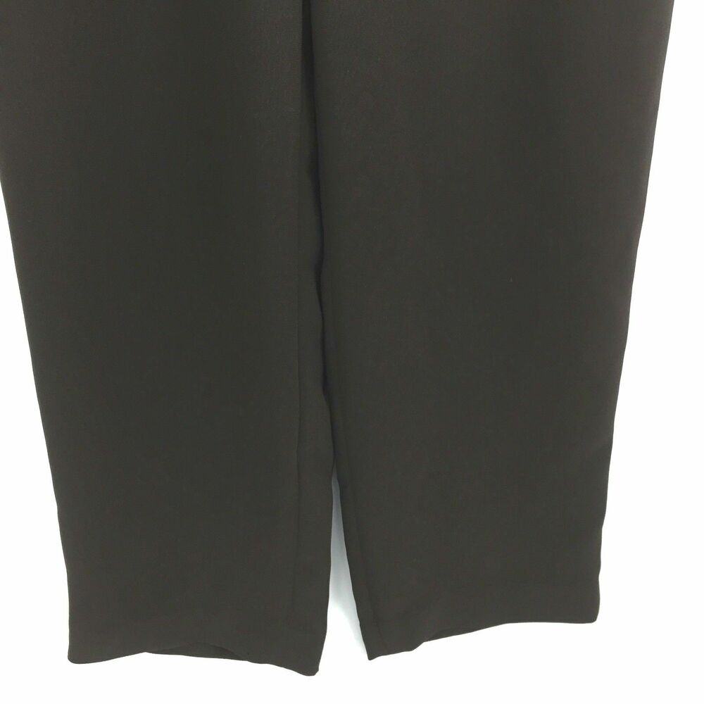 Emanuel Ungaro Dress Pants Women Size 8 Black Career Slacks Altered Hem Corpcore - Picture 6 of 6